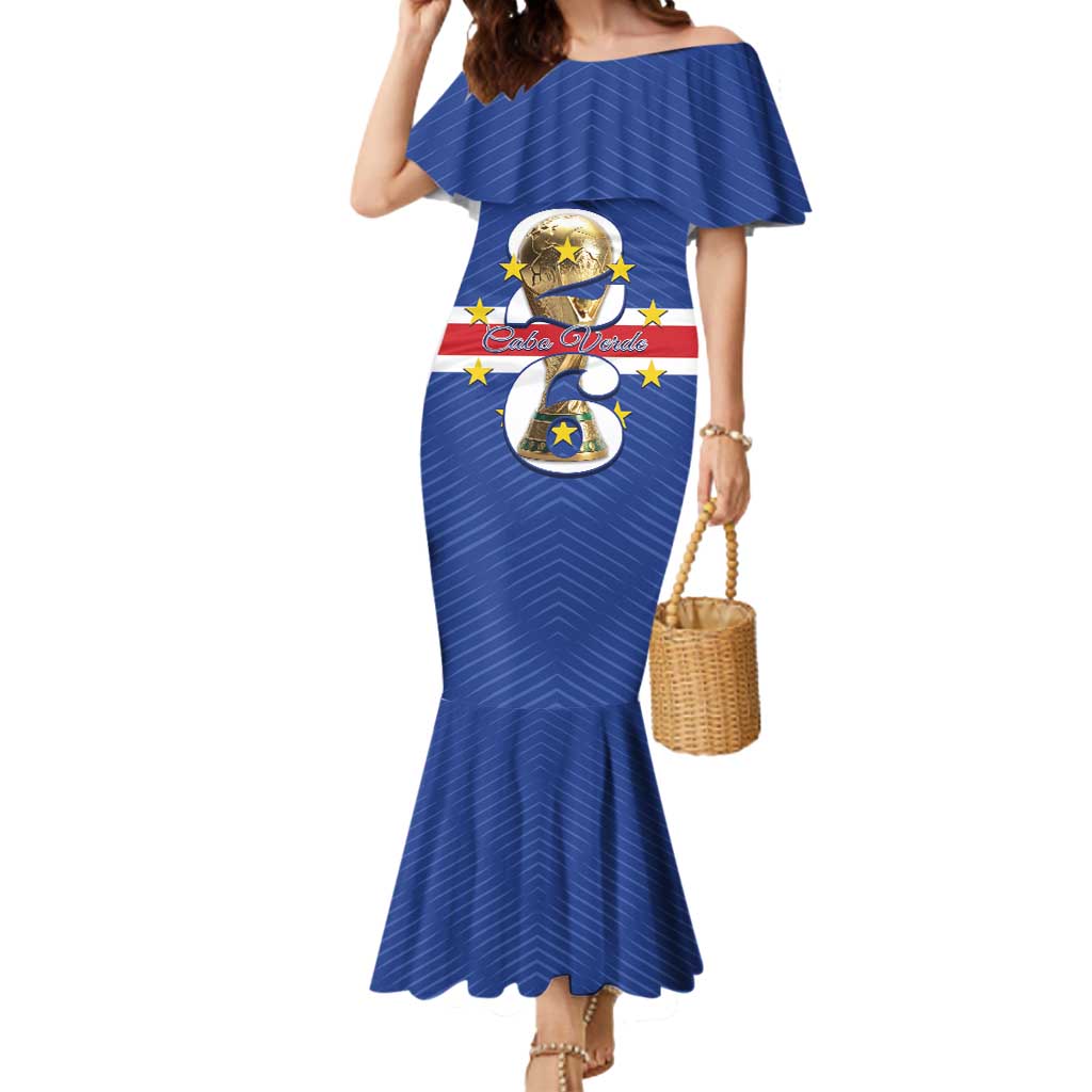 Personalized Cape Verde Football Mermaid Dress 2026 Tubaroes Azuis First-ever World Cup - Wonder Print Shop
