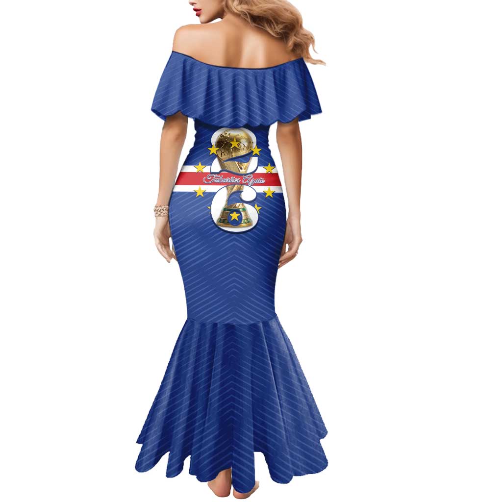 Personalized Cape Verde Football Mermaid Dress 2026 Tubaroes Azuis First-ever World Cup - Wonder Print Shop