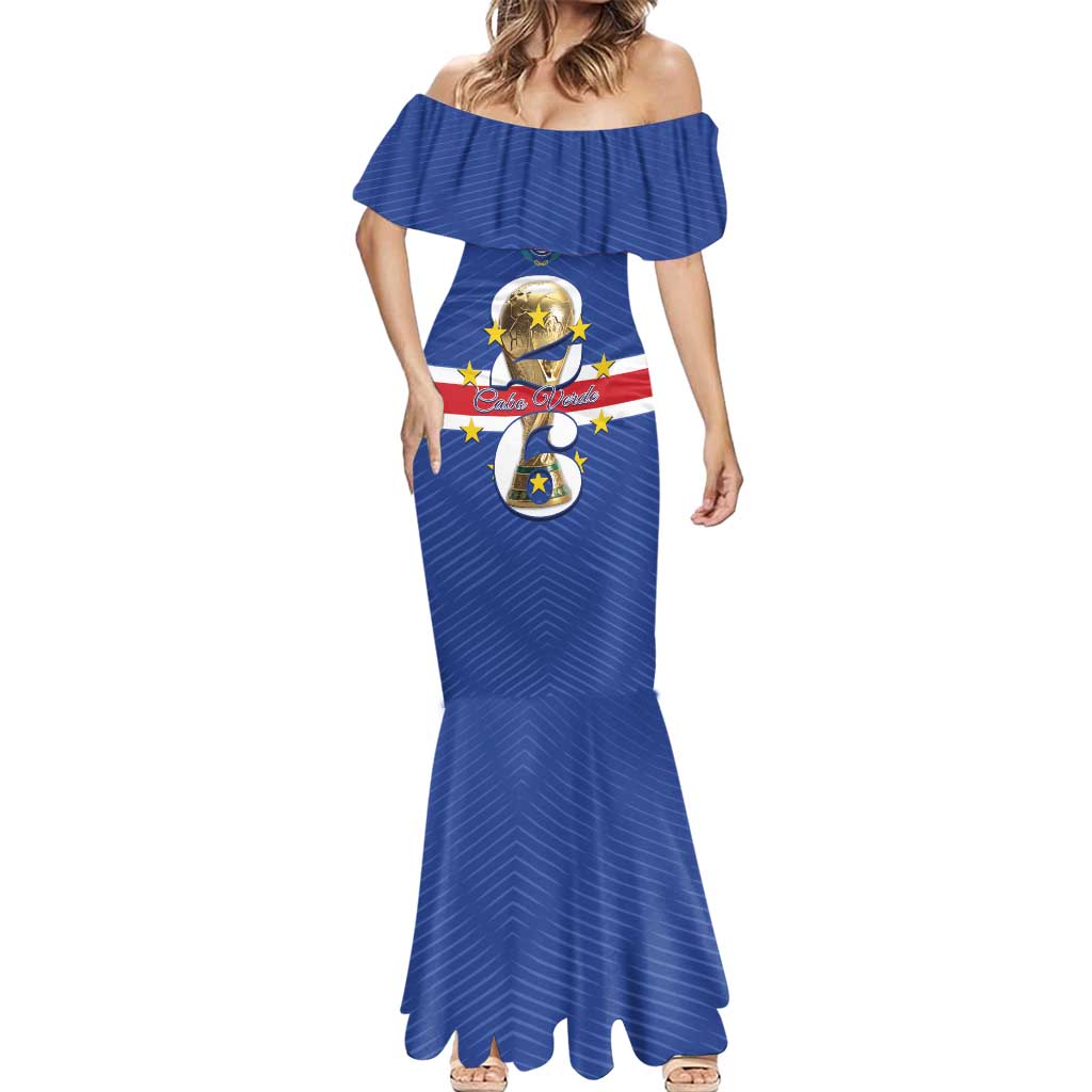 Personalized Cape Verde Football Mermaid Dress 2026 Tubaroes Azuis First-ever World Cup - Wonder Print Shop