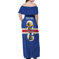 Personalized Cape Verde Football Off Shoulder Maxi Dress 2026 Tubaroes Azuis First-ever World Cup - Wonder Print Shop