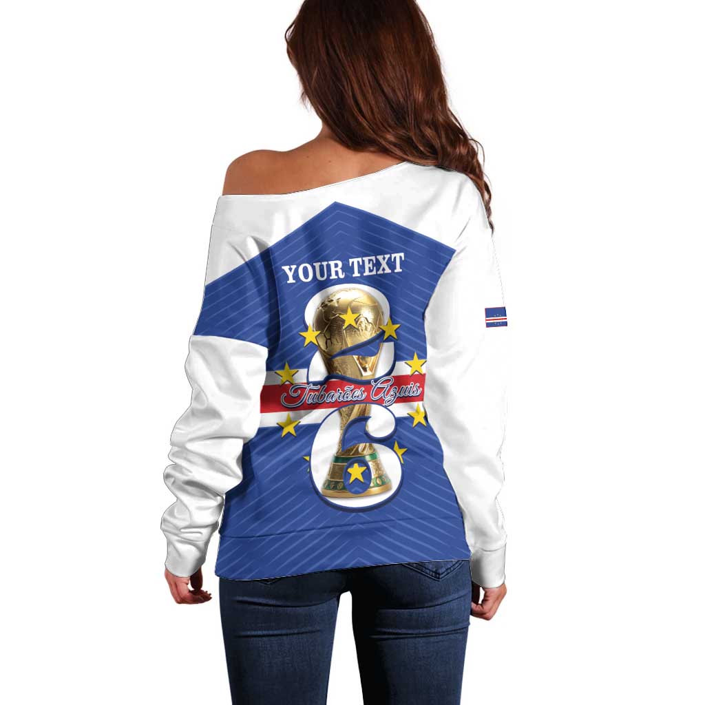 Personalized Cape Verde Football Off Shoulder Sweater 2026 Tubaroes Azuis First-ever World Cup - Wonder Print Shop