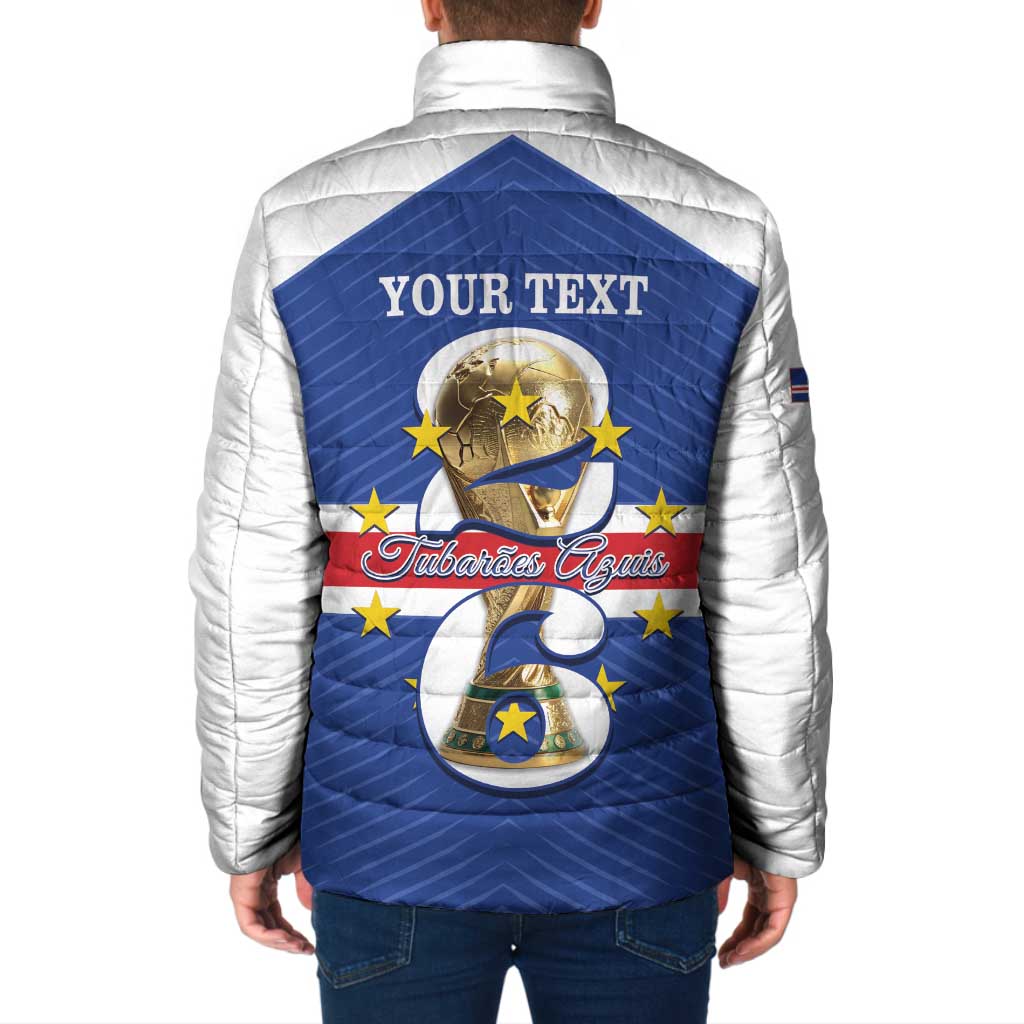 Personalized Cape Verde Football Padded Jacket 2026 Tubaroes Azuis First-ever World Cup - Wonder Print Shop