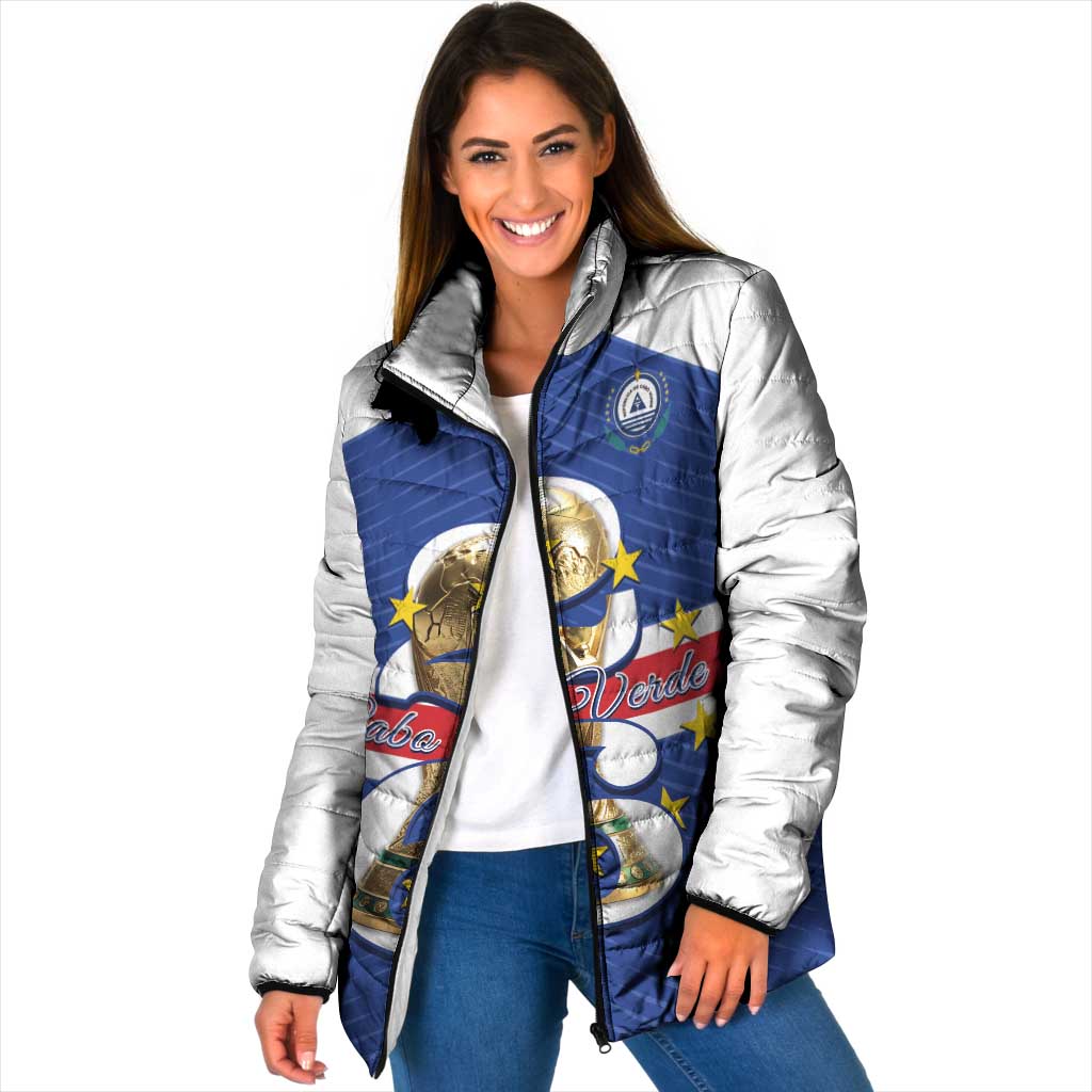 Personalized Cape Verde Football Padded Jacket 2026 Tubaroes Azuis First-ever World Cup - Wonder Print Shop