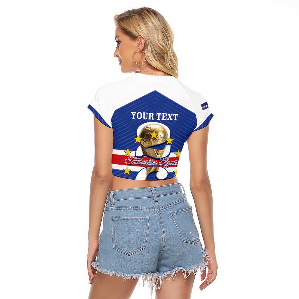Personalized Cape Verde Football Raglan Cropped T Shirt 2026 Tubaroes Azuis First-ever World Cup - Wonder Print Shop