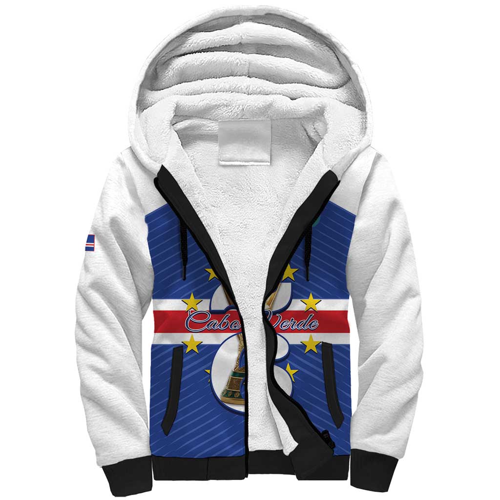 Personalized Cape Verde Football Sherpa Hoodie 2026 Tubaroes Azuis First-ever World Cup - Wonder Print Shop