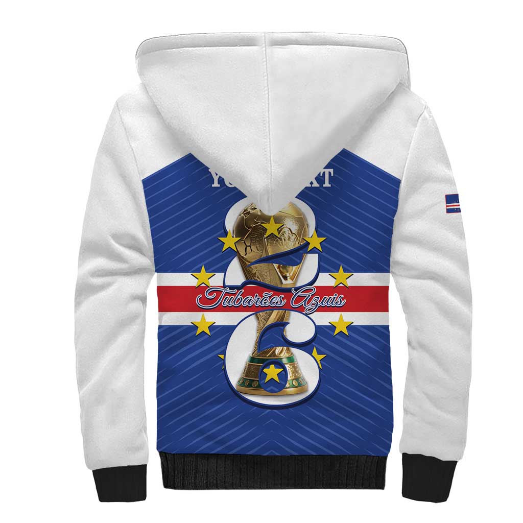 Personalized Cape Verde Football Sherpa Hoodie 2026 Tubaroes Azuis First-ever World Cup - Wonder Print Shop