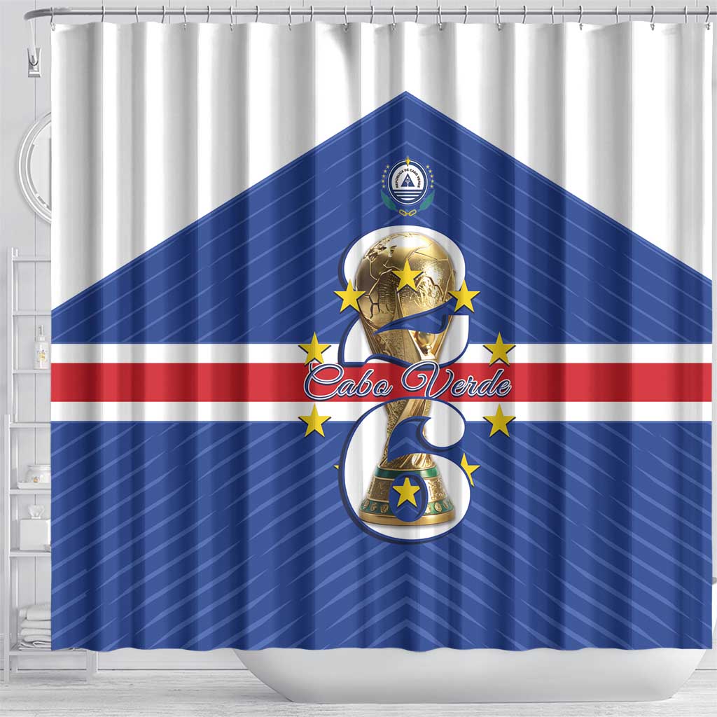 Cape Verde Football Shower Curtain 2026 Tubaroes Azuis First-ever World Cup - Wonder Print Shop
