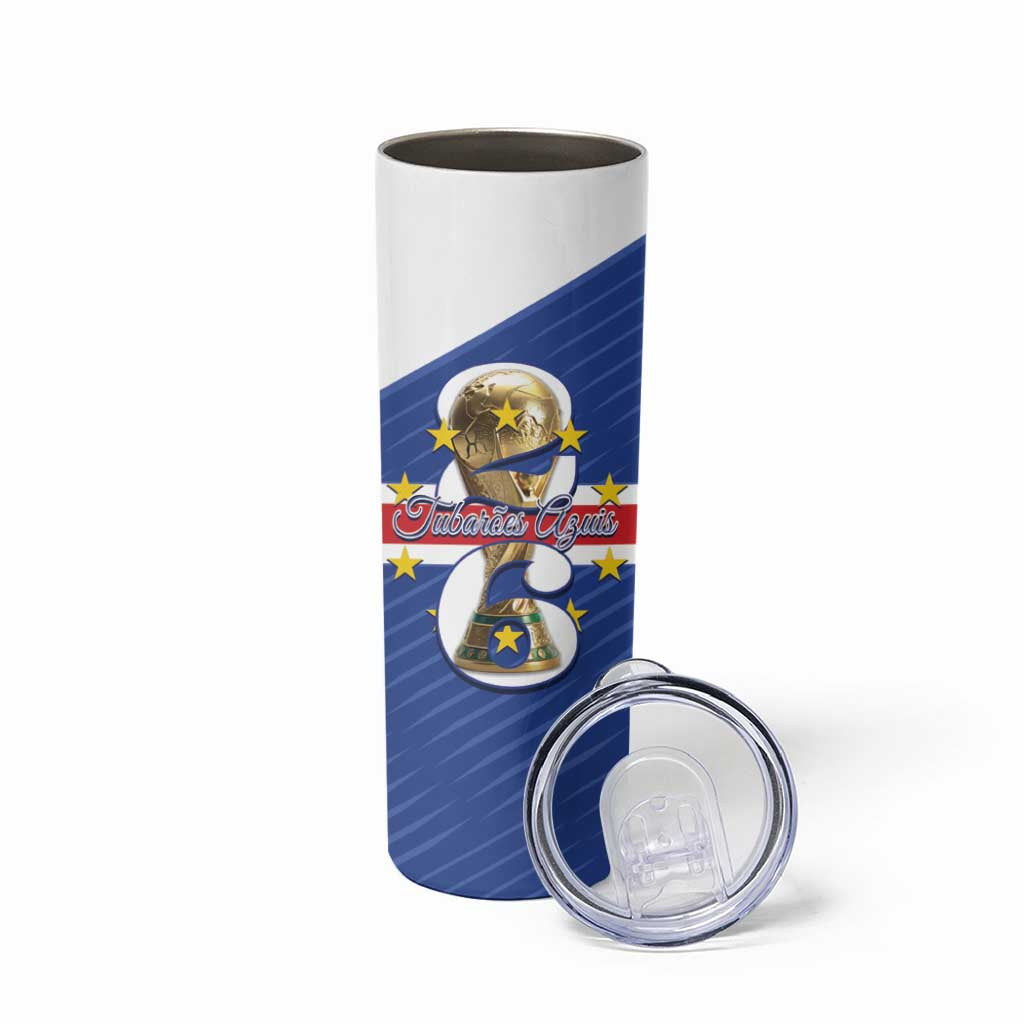Personalized Cape Verde Football Skinny Tumbler 2026 Tubaroes Azuis First-ever World Cup - Wonder Print Shop