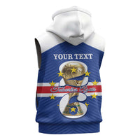 Personalized Cape Verde Football Sleeveless Hoodie 2026 Tubaroes Azuis First-ever World Cup - Wonder Print Shop