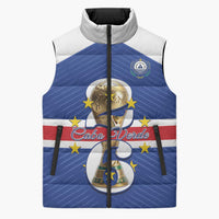 Personalized Cape Verde Football Sleeveless Puffer Jacket 2026 Tubaroes Azuis First-ever World Cup - Wonder Print Shop