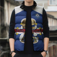 Personalized Cape Verde Football Sleeveless Puffer Jacket 2026 Tubaroes Azuis First-ever World Cup - Wonder Print Shop