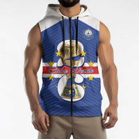 Personalized Cape Verde Football Sleeveless Zip Hoodie 2026 Tubaroes Azuis First-ever World Cup - Wonder Print Shop