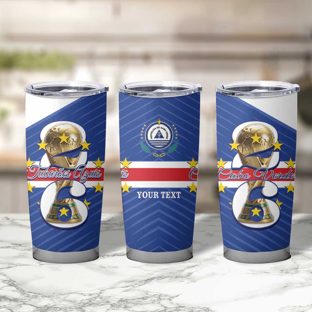 Personalized Cape Verde Football Tumbler Cup 2026 Tubaroes Azuis First-ever World Cup - Wonder Print Shop