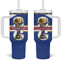 Personalized Cape Verde Football Tumbler With Handle 2026 Tubaroes Azuis First-ever World Cup - Wonder Print Shop