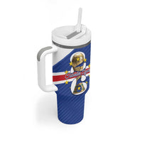 Personalized Cape Verde Football Tumbler With Handle 2026 Tubaroes Azuis First-ever World Cup - Wonder Print Shop