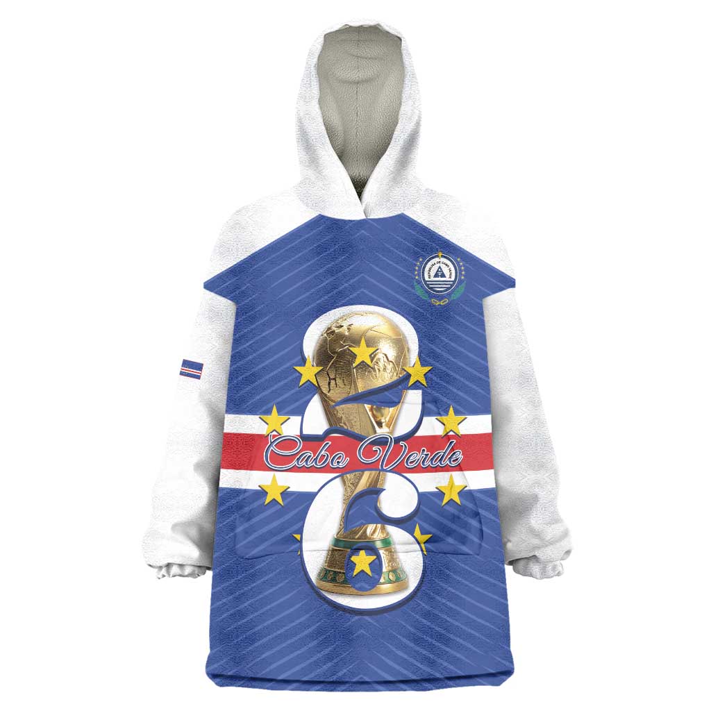 Personalized Cape Verde Football Wearable Blanket Hoodie 2026 Tubaroes Azuis First-ever World Cup - Wonder Print Shop