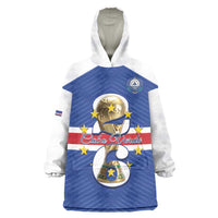 Personalized Cape Verde Football Wearable Blanket Hoodie 2026 Tubaroes Azuis First-ever World Cup - Wonder Print Shop