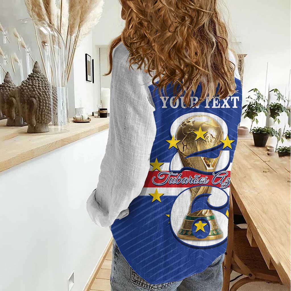 Personalized Cape Verde Football Women Casual Shirt 2026 Tubaroes Azuis First-ever World Cup - Wonder Print Shop
