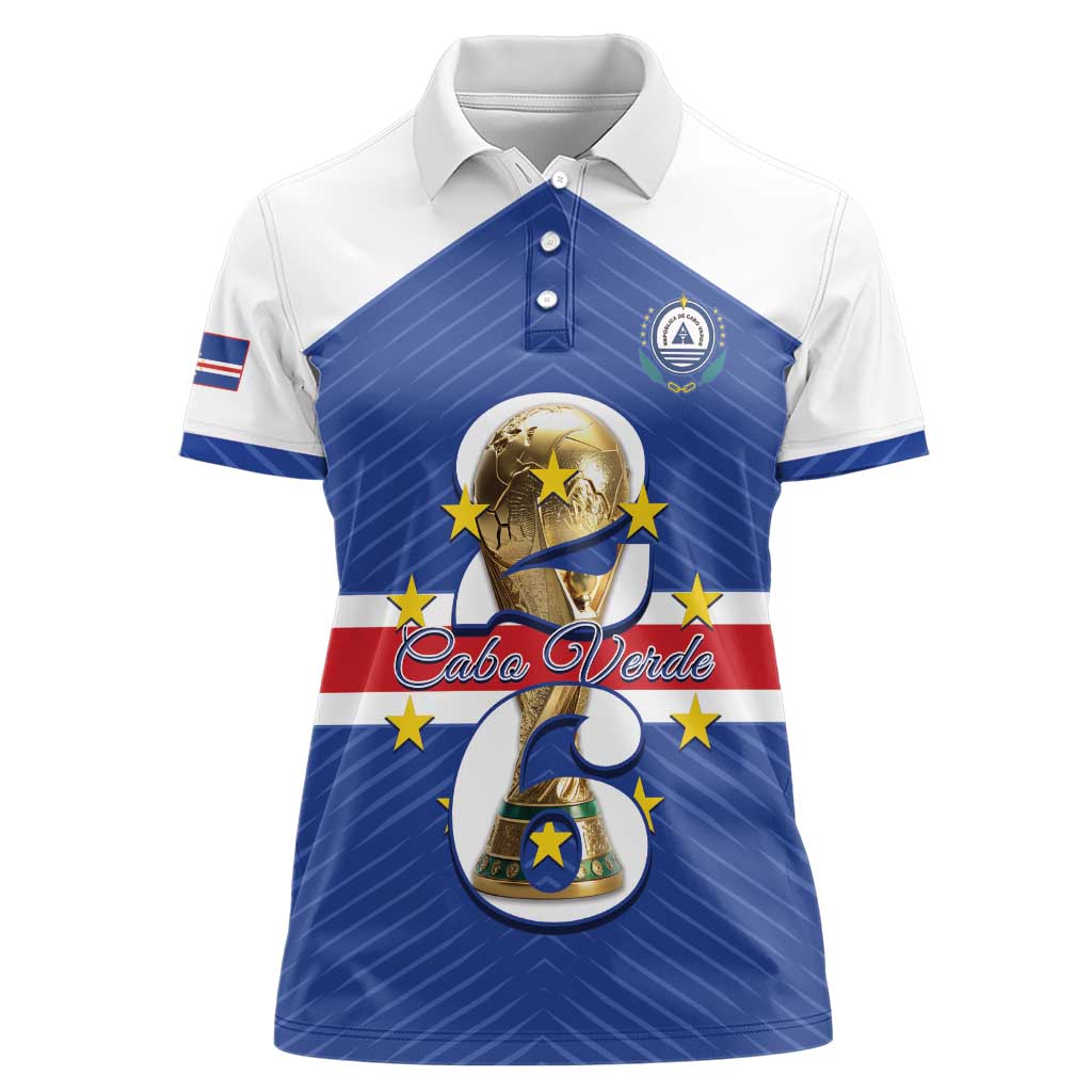 Personalized Cape Verde Football Women Polo Shirt 2026 Tubaroes Azuis First-ever World Cup - Wonder Print Shop