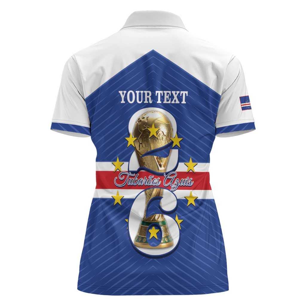 Personalized Cape Verde Football Women Polo Shirt 2026 Tubaroes Azuis First-ever World Cup - Wonder Print Shop