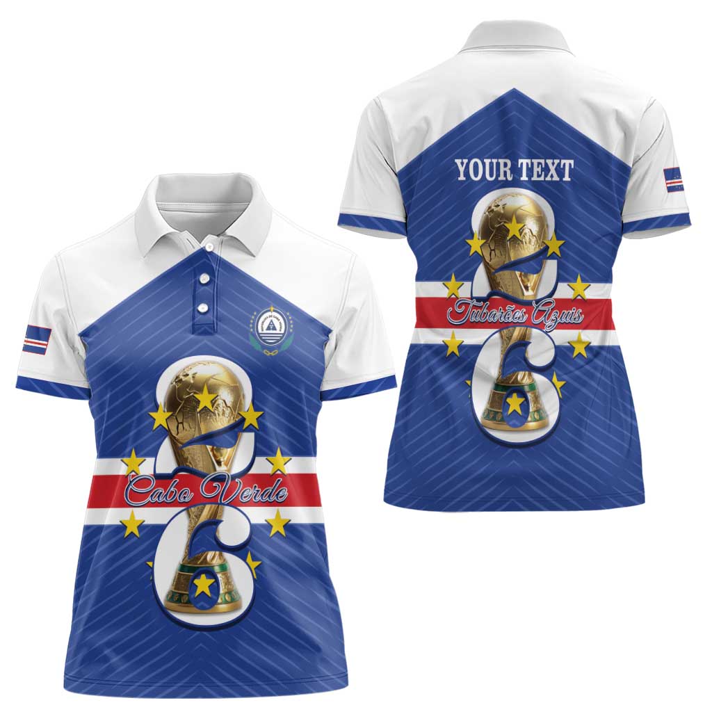 Personalized Cape Verde Football Women Polo Shirt 2026 Tubaroes Azuis First-ever World Cup - Wonder Print Shop
