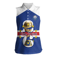 Personalized Cape Verde Football Women Sleeveless Polo Shirt 2026 Tubaroes Azuis First-ever World Cup - Wonder Print Shop