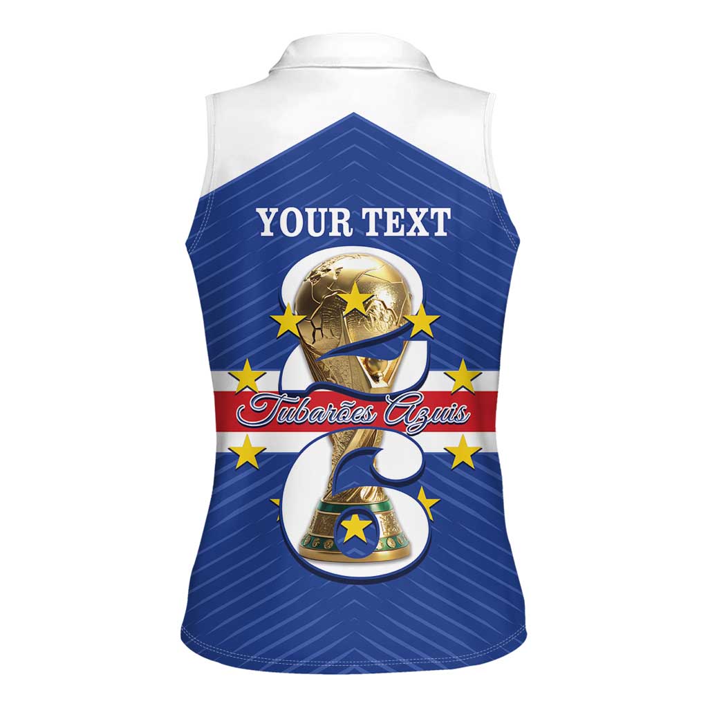Personalized Cape Verde Football Women Sleeveless Polo Shirt 2026 Tubaroes Azuis First-ever World Cup - Wonder Print Shop