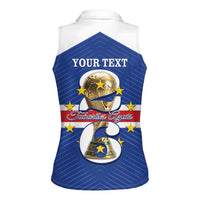 Personalized Cape Verde Football Women Sleeveless Polo Shirt 2026 Tubaroes Azuis First-ever World Cup - Wonder Print Shop