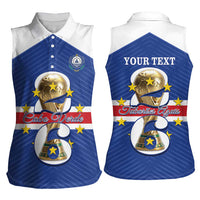 Personalized Cape Verde Football Women Sleeveless Polo Shirt 2026 Tubaroes Azuis First-ever World Cup - Wonder Print Shop