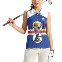 Personalized Cape Verde Football Women Sleeveless Polo Shirt 2026 Tubaroes Azuis First-ever World Cup - Wonder Print Shop