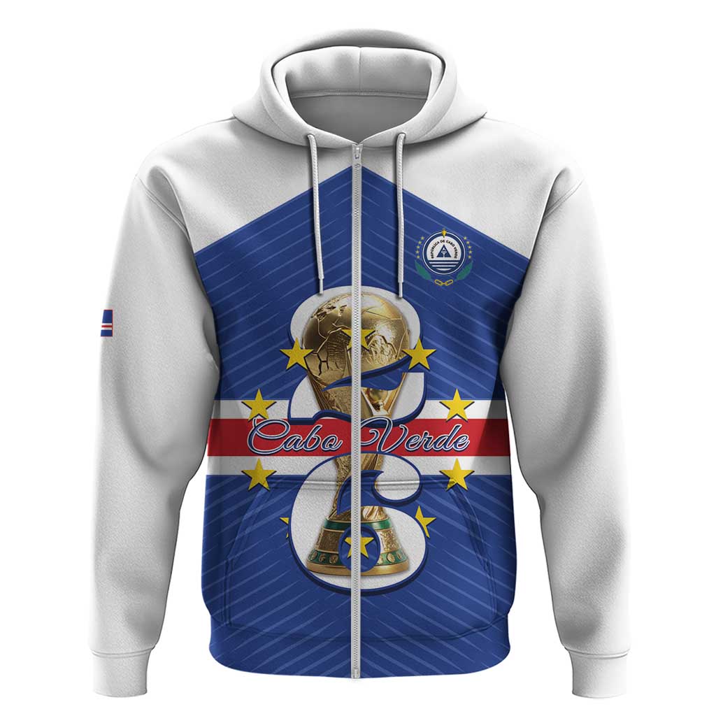 Personalized Cape Verde Football Zip Hoodie 2026 Tubaroes Azuis First-ever World Cup - Wonder Print Shop
