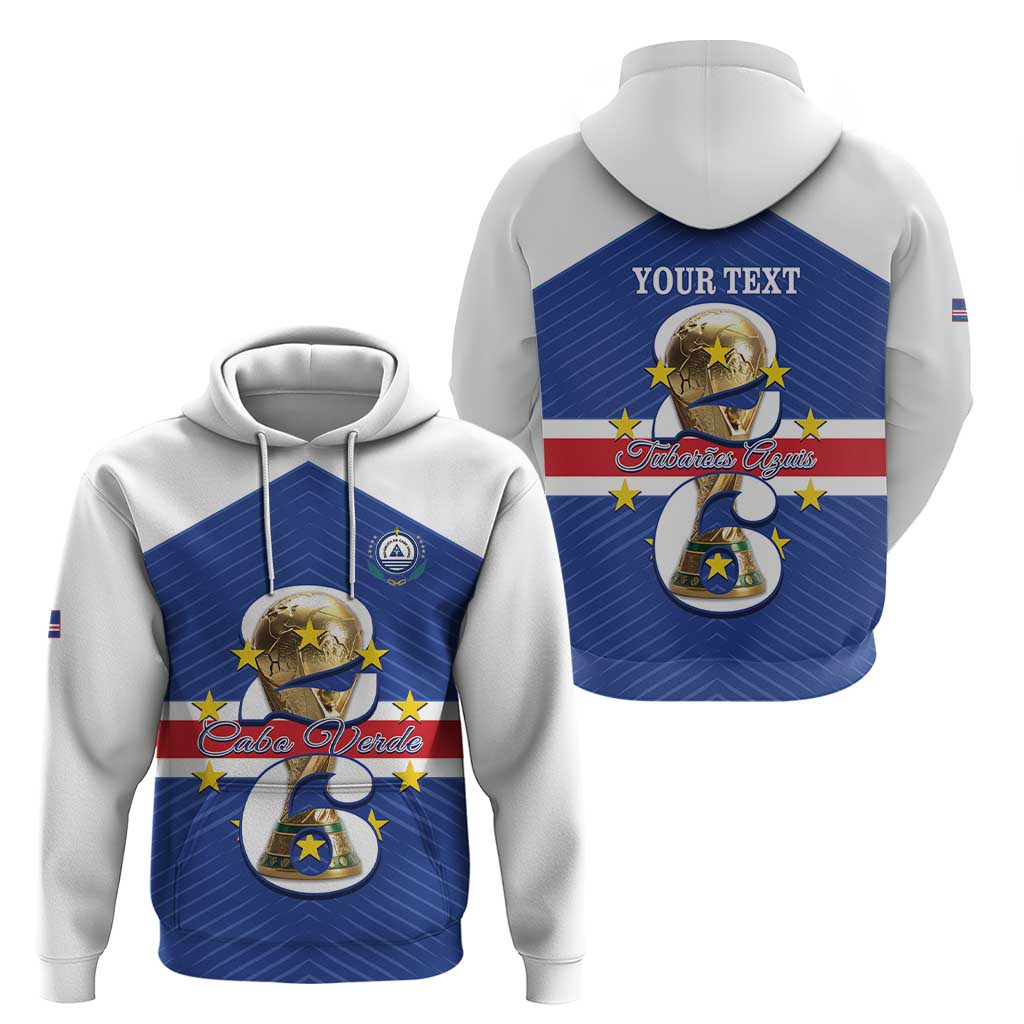 Personalized Cape Verde Football Zip Hoodie 2026 Tubaroes Azuis First-ever World Cup - Wonder Print Shop