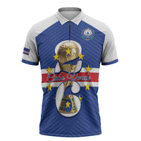 Personalized Cape Verde Football Zipper Polo Shirt 2026 Tubaroes Azuis First-ever World Cup - Wonder Print Shop