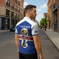 Personalized Cape Verde Football Zipper Polo Shirt 2026 Tubaroes Azuis First-ever World Cup - Wonder Print Shop