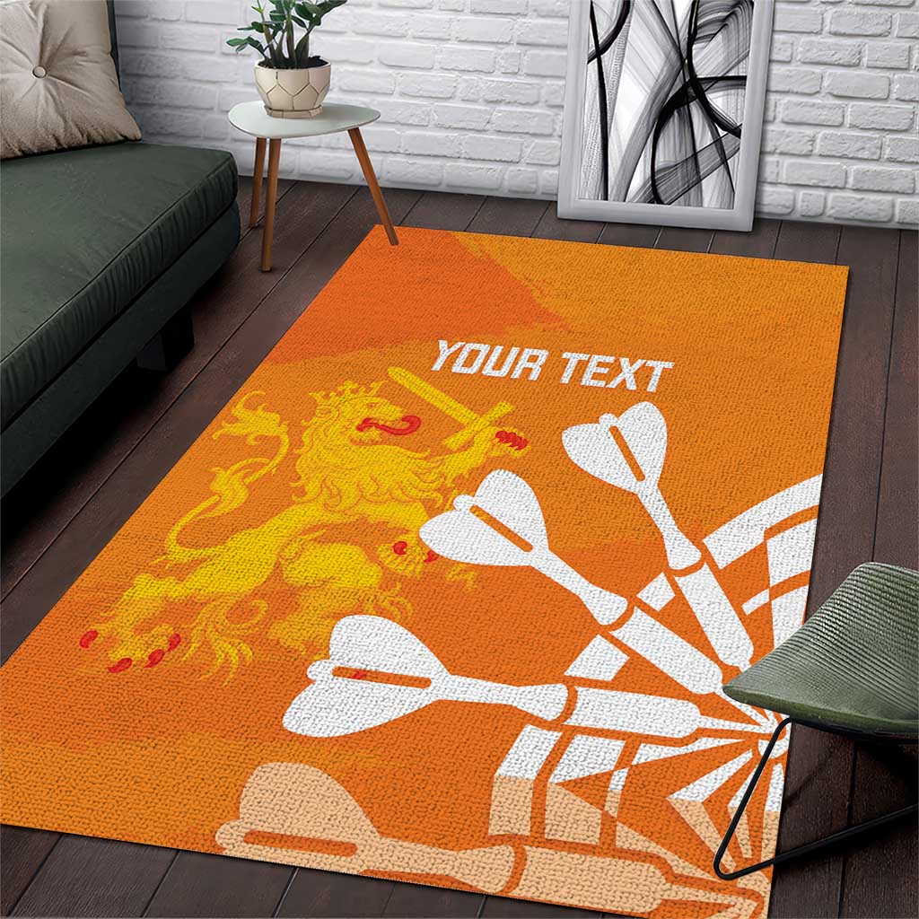 Personalised Netherlands Darts Area Rug Holland National Color - Grunge Style - Wonder Print Shop