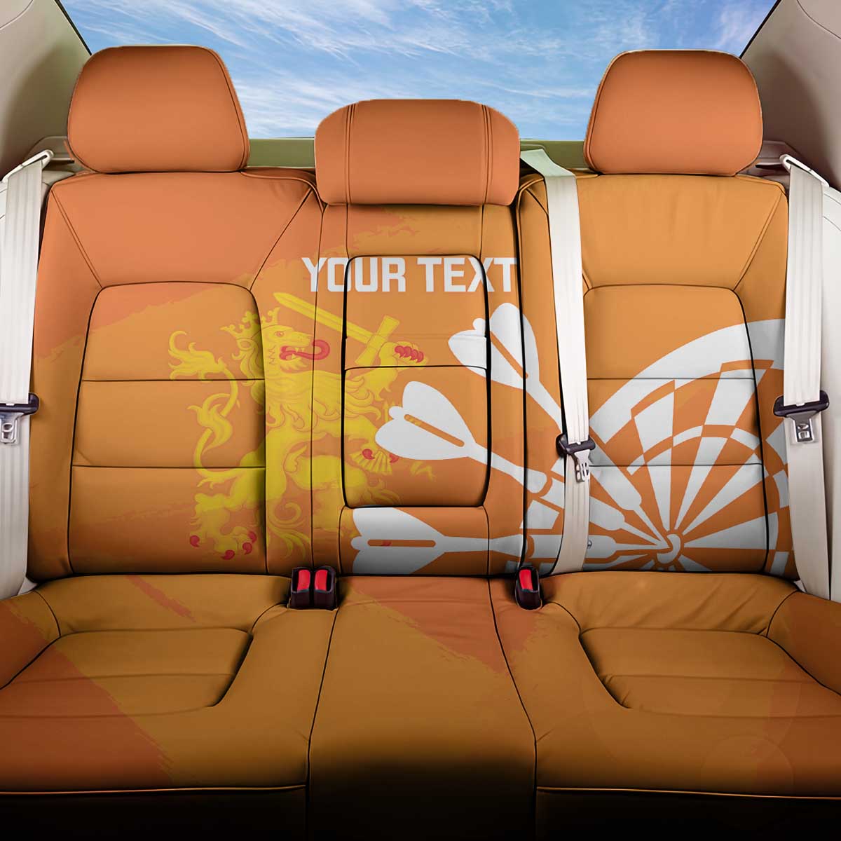Personalised Netherlands Darts Back Car Seat Cover Holland National Color - Grunge Style - Wonder Print Shop