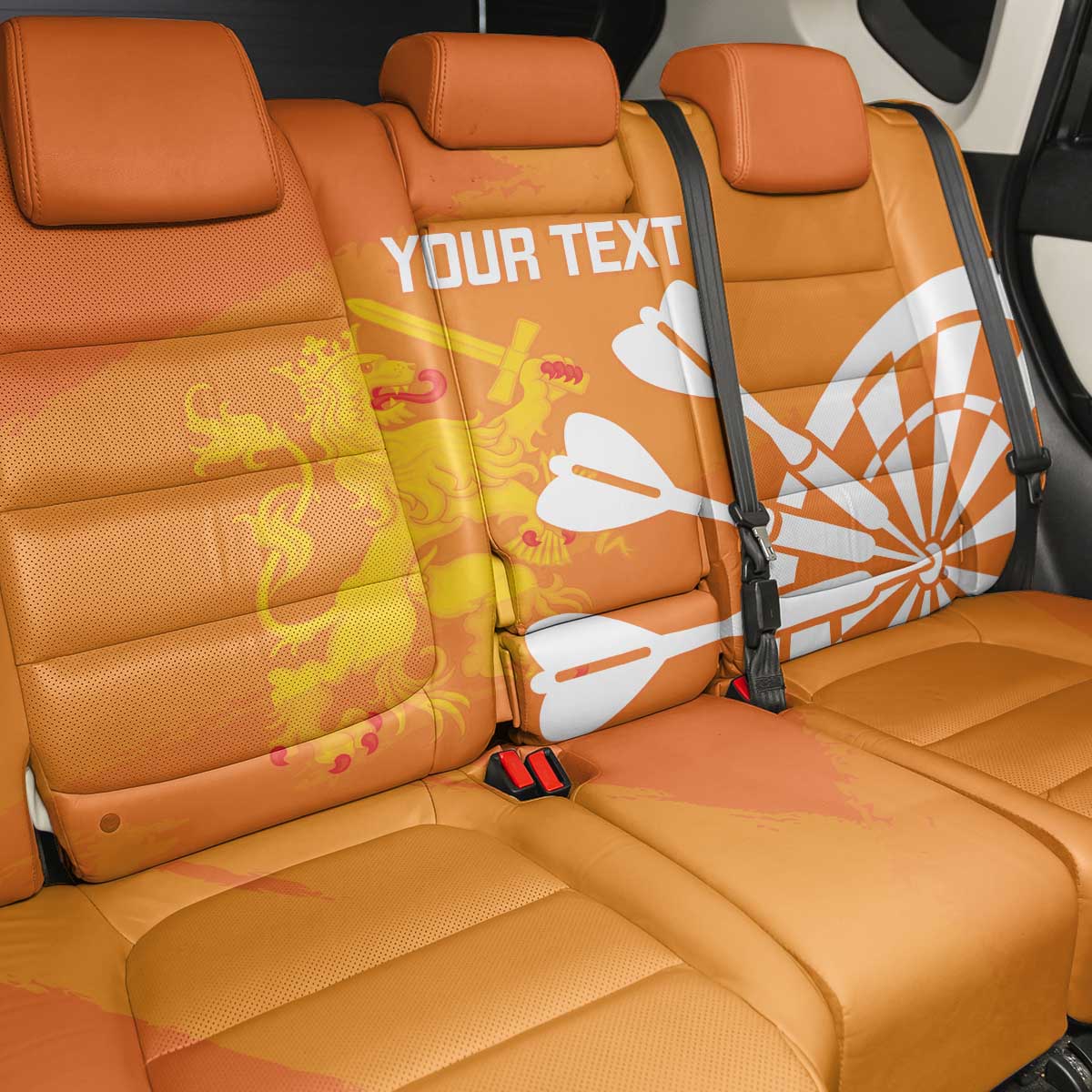 Personalised Netherlands Darts Back Car Seat Cover Holland National Color - Grunge Style - Wonder Print Shop
