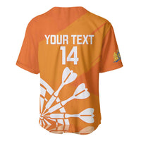 Personalised Netherlands Darts Baseball Jersey Holland National Color - Grunge Style - Wonder Print Shop