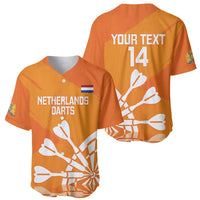 Personalised Netherlands Darts Baseball Jersey Holland National Color - Grunge Style - Wonder Print Shop