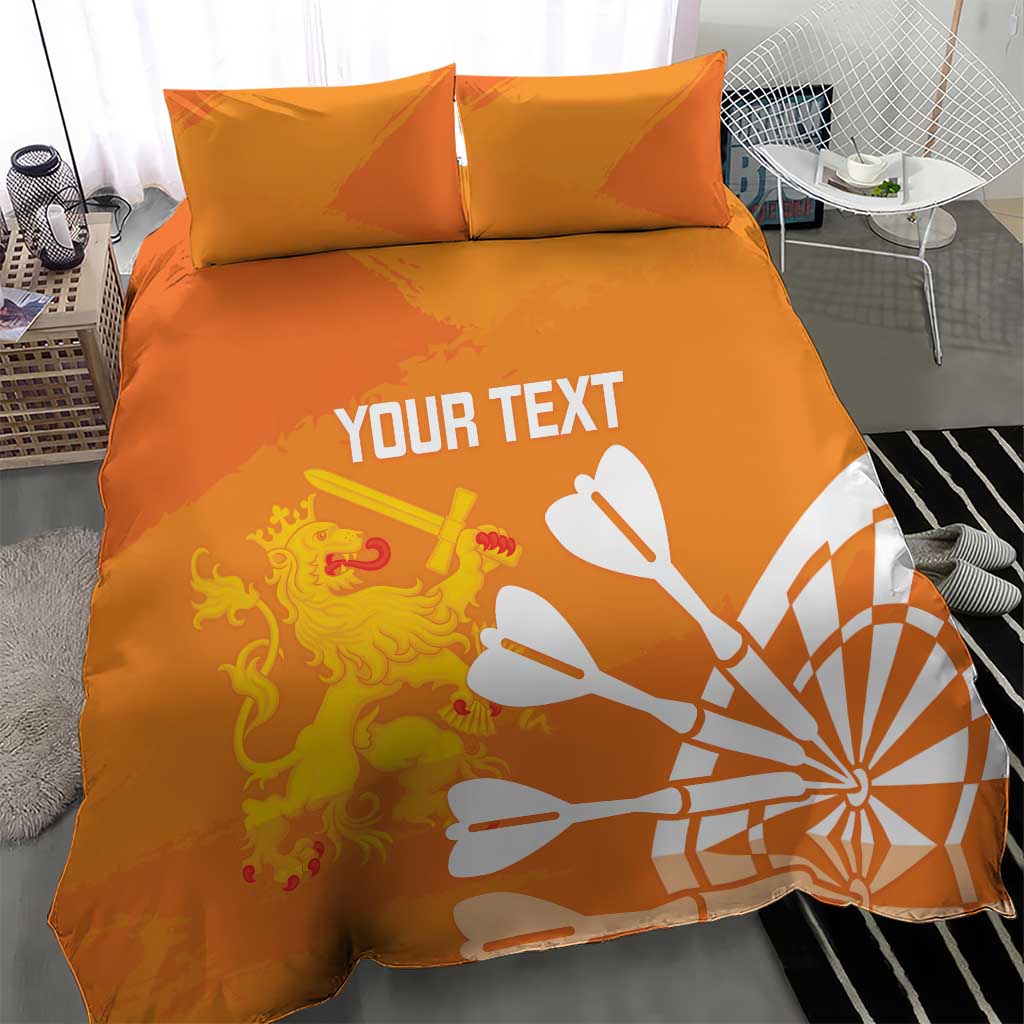 Personalised Netherlands Darts Bedding Set Holland National Color - Grunge Style - Wonder Print Shop