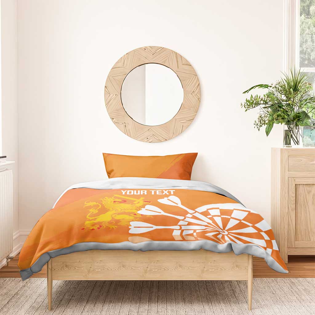 Personalised Netherlands Darts Bedding Set Holland National Color - Grunge Style - Wonder Print Shop