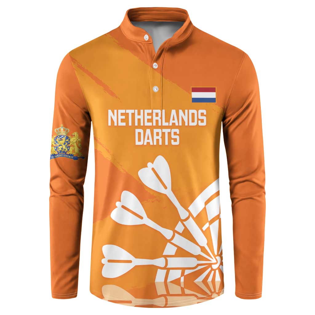 Personalised Netherlands Darts Button Sweatshirt Holland National Color - Grunge Style - Wonder Print Shop