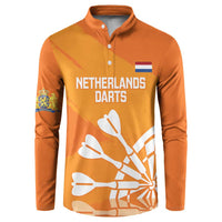 Personalised Netherlands Darts Button Sweatshirt Holland National Color - Grunge Style - Wonder Print Shop