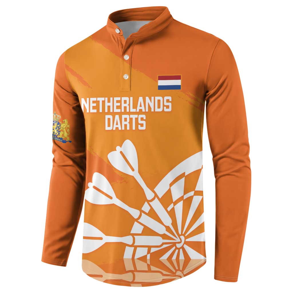Personalised Netherlands Darts Button Sweatshirt Holland National Color - Grunge Style - Wonder Print Shop