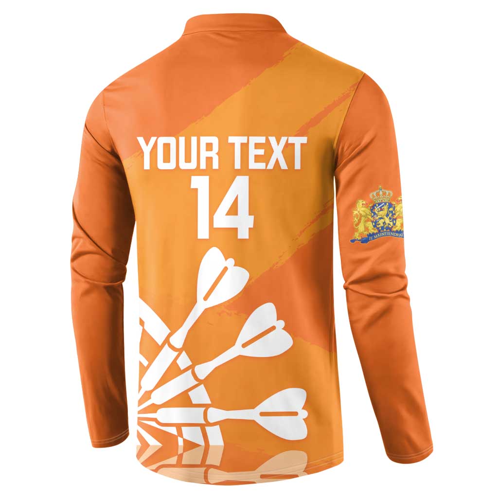 Personalised Netherlands Darts Button Sweatshirt Holland National Color - Grunge Style - Wonder Print Shop