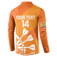 Personalised Netherlands Darts Button Sweatshirt Holland National Color - Grunge Style - Wonder Print Shop