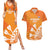 Personalised Netherlands Darts Couples Matching Summer Maxi Dress and Hawaiian Shirt Holland National Color - Grunge Style - Wonder Print Shop