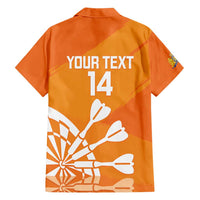 Personalised Netherlands Darts Family Matching Short Sleeve Bodycon Dress and Hawaiian Shirt Holland National Color - Grunge Style - Wonder Print Shop