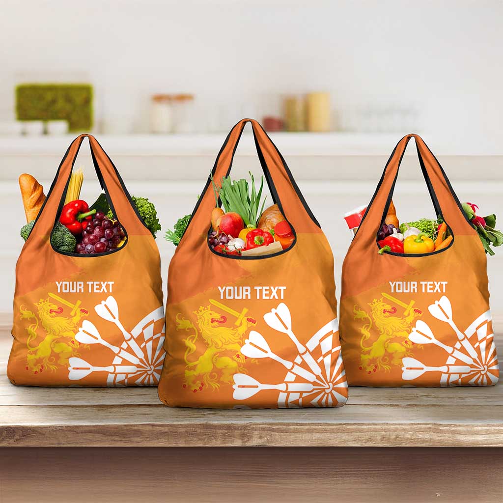 Personalised Netherlands Darts Grocery Bag Holland National Color - Grunge Style