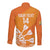 Personalised Netherlands Darts Long Sleeve Button Shirt Holland National Color - Grunge Style - Wonder Print Shop